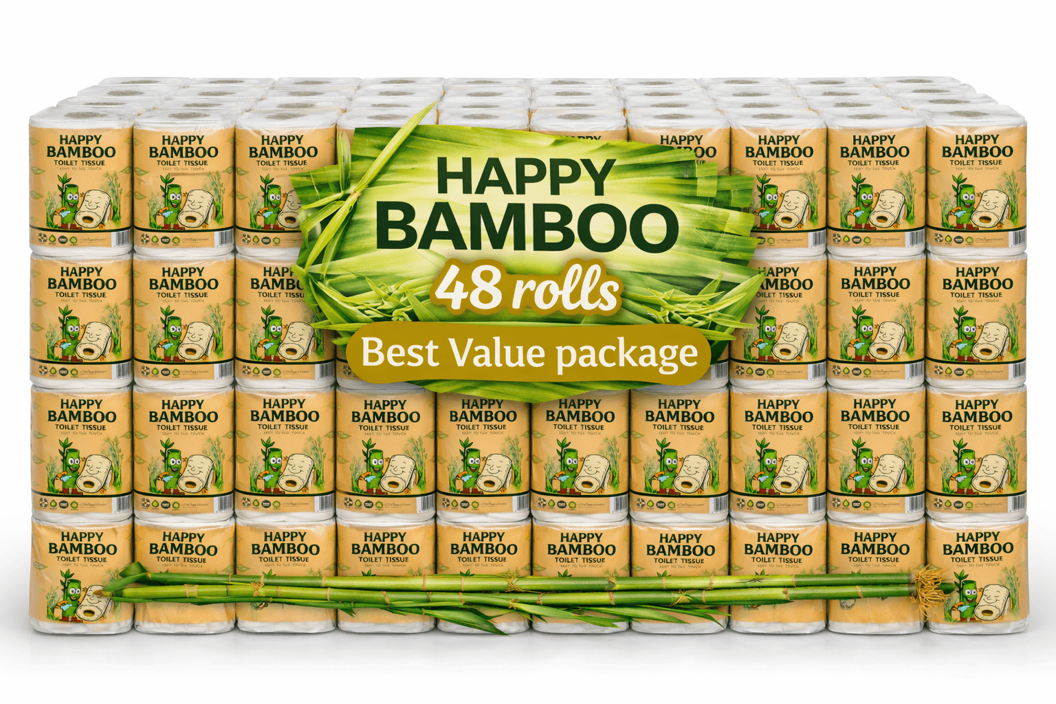 Happy Bamboo Value Pack (48 Rolls)